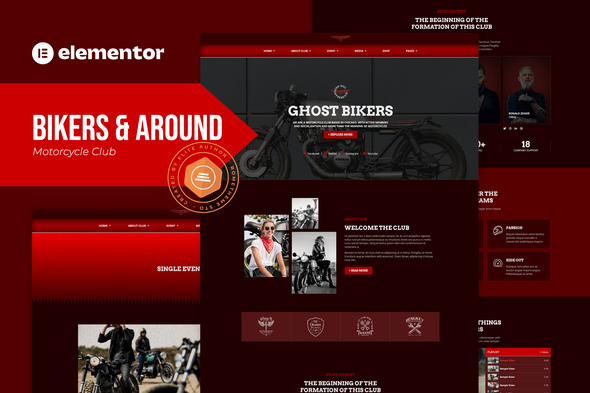 Bikers & Around - Motorcycle Club Elementor Template Kit