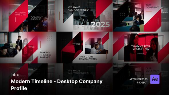 Intro/Opening - Modern Timeline - Desktop Company Profile  After Effects Project Files alt