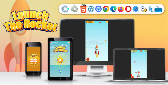 Launch The Rocket Game (Construct | C3P | CAPX | HTML5) Collect The Coins