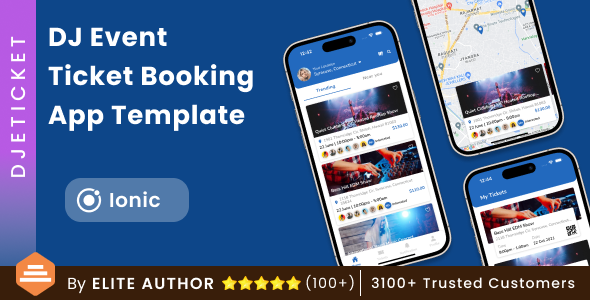 Events App | DJ App | Android + iOS Template | Ionic | Ticket Booking App | DJETicket