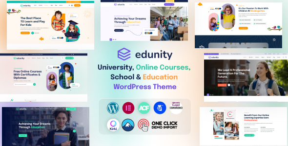 Edunity – University, Online Courses, School & Education WordPress Theme – 0 Sold!