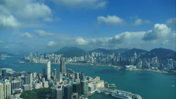 Beautiful building and architecture around Hong kong city skyline