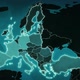 World map with European Airports, Roads and Railroads. Blue. Highly detailed European map. - VideoHive Item for Sale