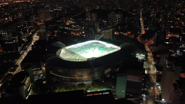 Cityscape of Sao Paulo Brazil. Stunning landscape of sports centre at downtown.