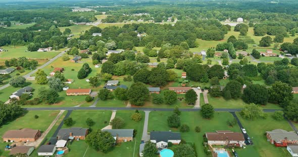 Panoramic View Height Landscape Boiling Springs Town the Sleeping Area of American Small Town in