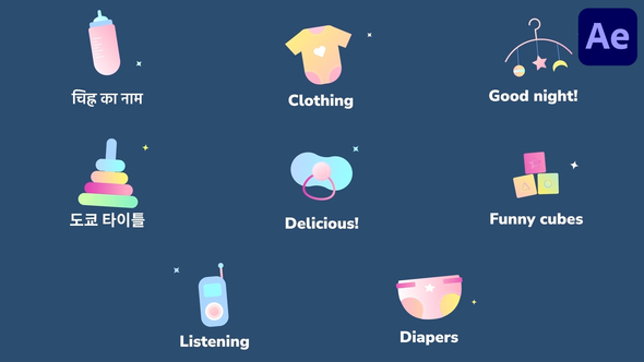 Baby Icons And Titles for After Effects