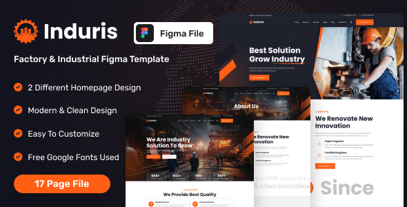 Induris - Factory & Industrial Figma Template