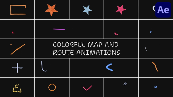 Colorful Map And Route Animations | After Effects