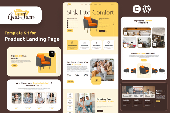 GrubFurn - Single Product Elementor Pro Template Kit