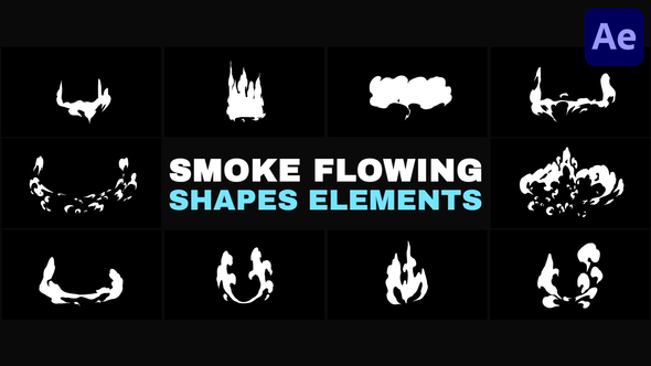 Smoke Flowing Shapes Elements | After Effects alt