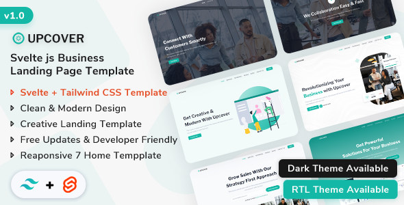 Upcover - Svelte Business Landing Page Template