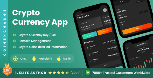 2 App Template | Crypto Exchange App | Cryptocurrency Wallet App | NFT Tracker App | CoinExchange