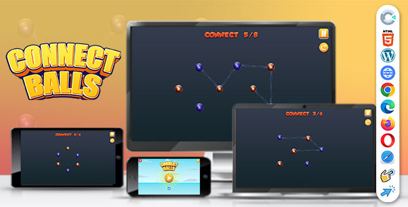 Connect Balls Game (Construct | C3P | CAPX | HTML5) Puzzle Game