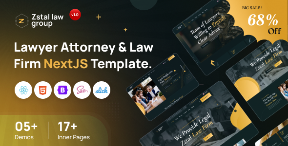 Zstal - Lawyer Attorney & Law Firm NextJS Template