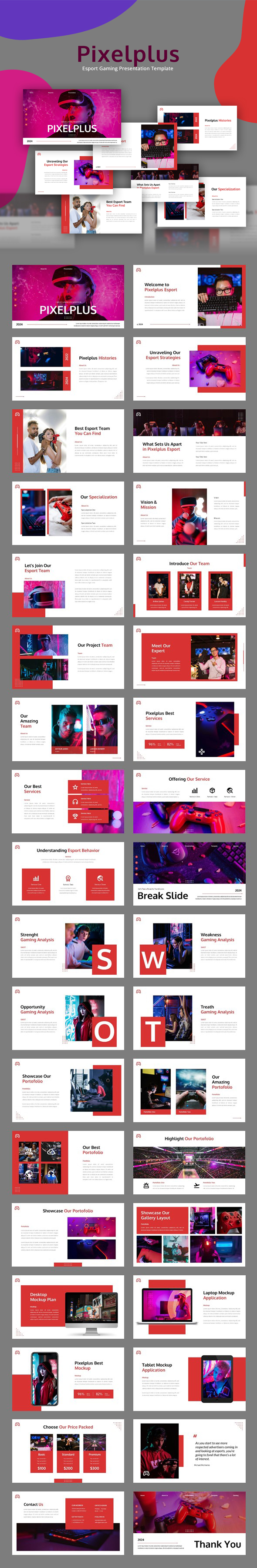 Pixelplus - Esport Gaming PowerPoint Template