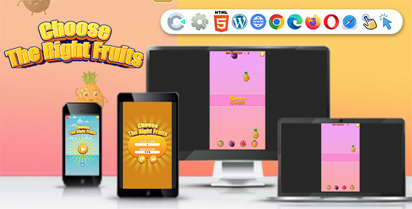 Choose The Right Fruits (Construct | C3P | CAPX | HTML5) Endless Game