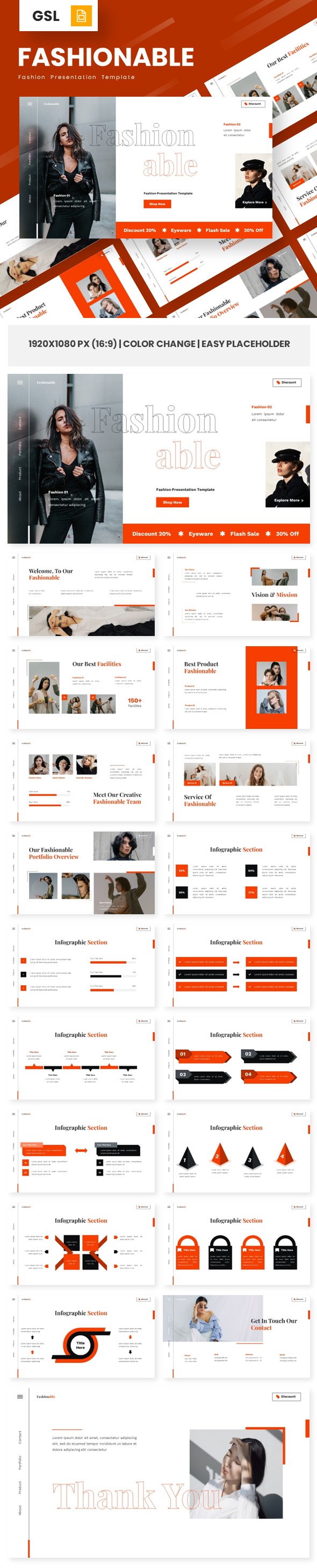 Fashionable - Fashion Google Slide Templates