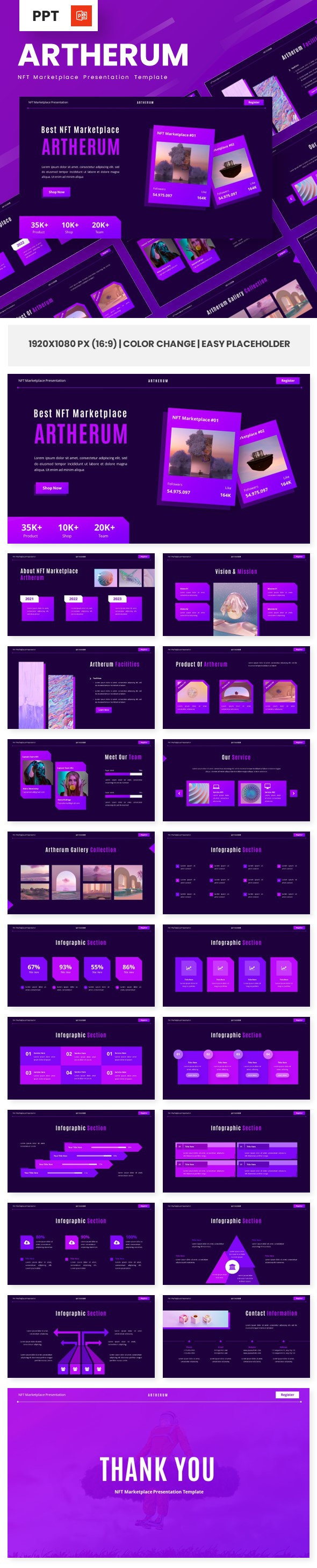 Ertherum - NFT Marketplace Powerpoint Templates