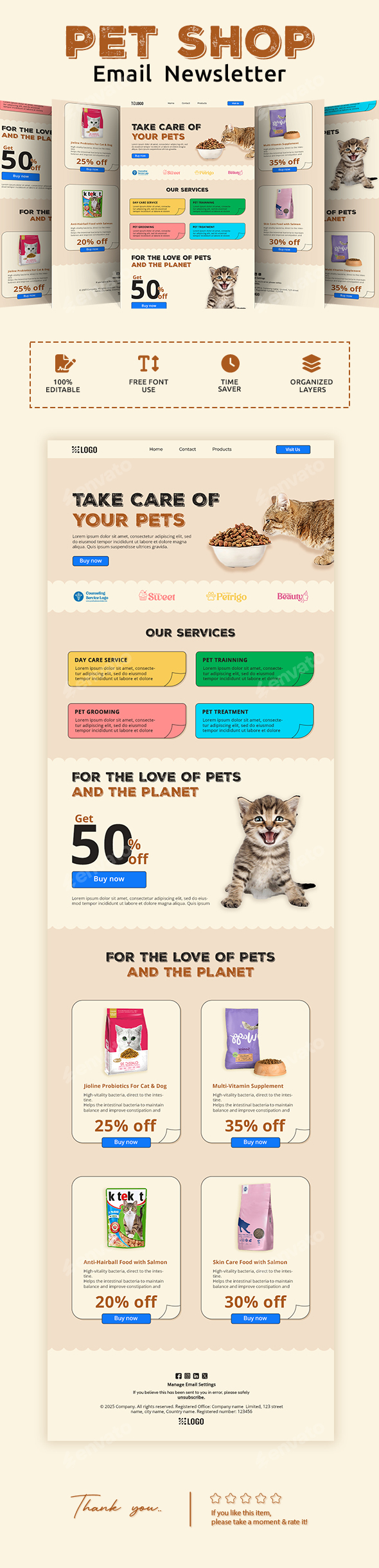 Pet Shop Email Newsletter Template