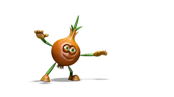 Comic Onion  Looped Dance on White Background