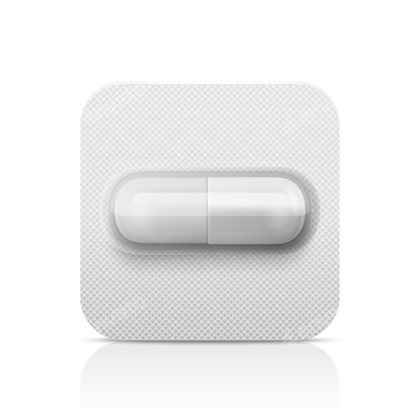 Vector Realistic White Pharmaceutical Medical Pill