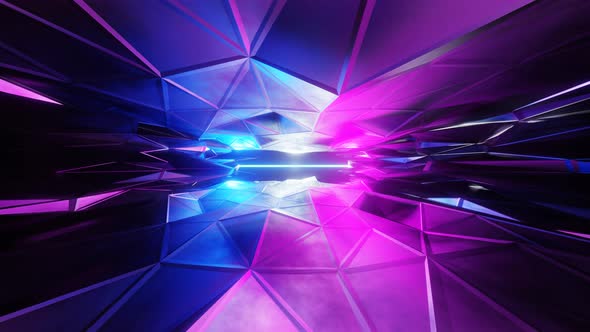 Flight in abstract sci-fi tunnel seamless loop. Futuristic motion graphics, high tech background