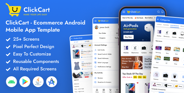 ClickCart - eCommerce Android Mobile App Template