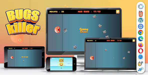 Bugs killer ( Construct | C3P | CAPX | HTML5 ) Endless Game