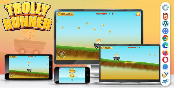 Trolly Runner ( Construct | C3P | CAPX | HTML5 ) Endless Game