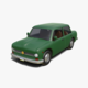Low-Poly Vintage Sedan Car Game-Ready and Render Asset - 3DOcean Item for Sale