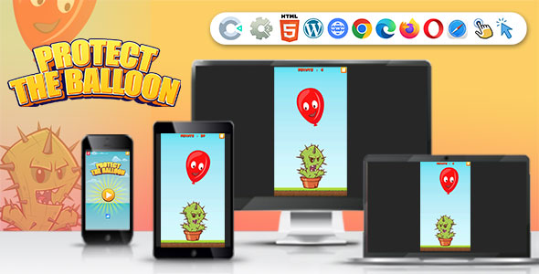 Protect The Balloon ( Construct | C3P | CAPX | HTML5 ) Endless Game
