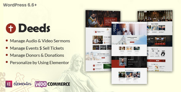 Deeds - Best Responsive Nonprofit Church WordPress Theme