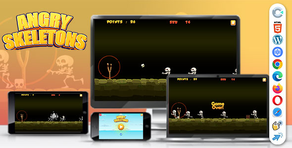 Angry Skeletons ( Construct | C3P | CAPX | HTML5 ) Endless Game