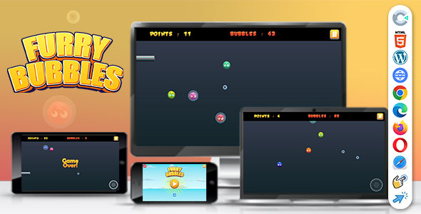 Furry Bubbles ( Construct | C3P | CAPX | HTML5 ) Fun Game
