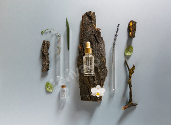 Set of various glassware on table in lab