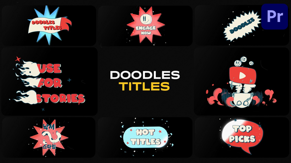 Cartoon Doodles Titles for Premiere Pro