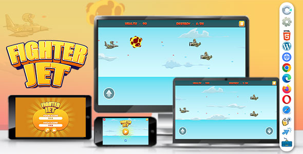 Fighter Jet ( Construct | C3P | CAPX | HTML5 ) Single Level