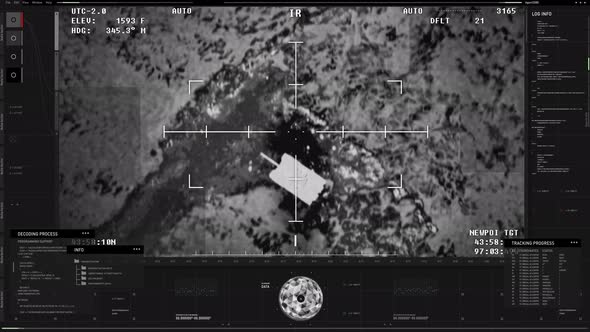 Modern Heatmap system interface locating the enemy tank performing rocket attack alt