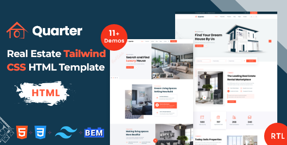 Quarter - Tailwind CSS Real Estate Template