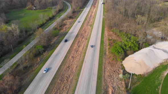 World class road infrastructure Northbound interstate Salem Illinois USA