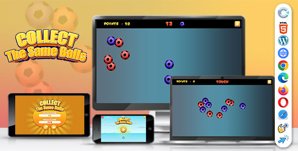 Collect The Same Balls ( Construct | C3P | CAPX | HTML5 ) Mini Game