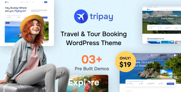 Tripay – Travel & Tour Booking WordPress Theme – 0 Sold!