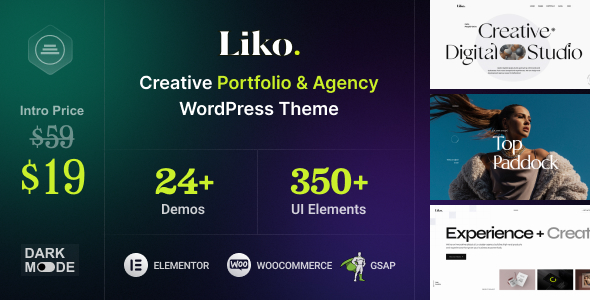 Liko – Creative Agency & Portfolio WordPress Theme – 0 Sold!