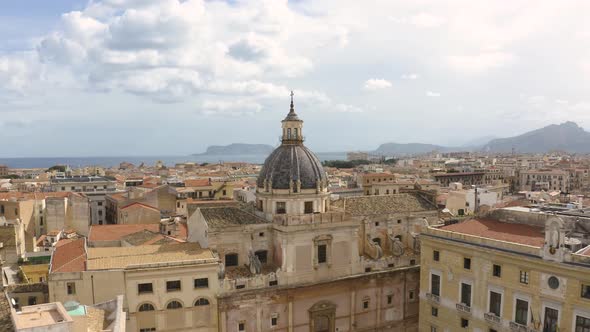 Aerial view of Palermo cathedral