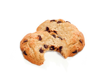 Chocolate chip cookies isolated