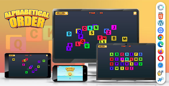 Alphabetical Order ( Construct | C3P | CAPX | HTML5 ) Educational Game