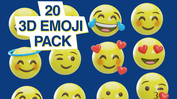 20 3D Emoji Pack