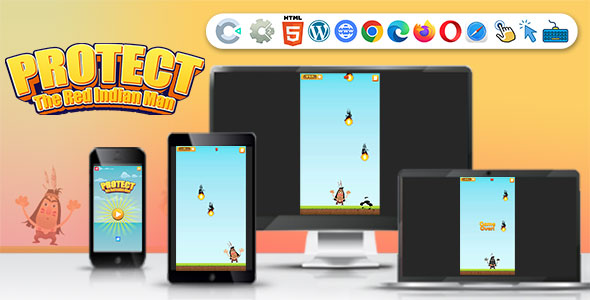 Protect The Red Indian Man ( Construct | C3P | CAPX | HTML5 ) Endless Game