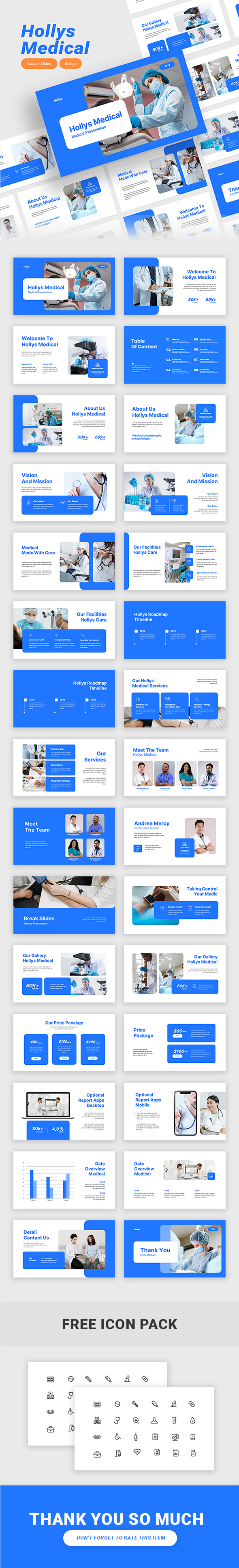 Holly Medical - Medical And Healthy Care Google Slides Template