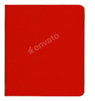 isolated red notebook on white